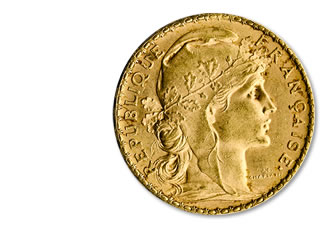 French 20 Franc “Rooster” Gold Coin