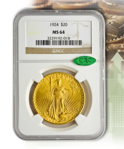 1924 $20 Saint-Gaudens MS64