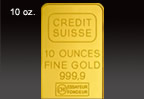 10 oz. Solid Gold Certified Bullion Bar