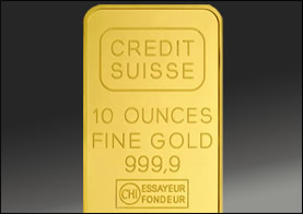 10 oz. Solid Gold Certified Bullion Bar