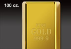 100 oz. Solid Gold Certified Bullion Bar