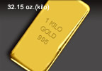 32.15 oz. (kilo) Solid Gold Certified Bullion Bar