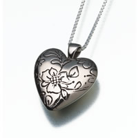 Floral White Bronze Heart