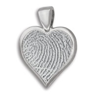 Sterling Silver Heart Fingerprint